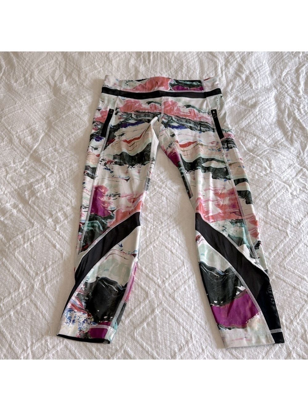 Lululemon Inspire Tight II Full On Luxtreme Pigment Wave Multi Black Size 8 - Picture 5 of 10